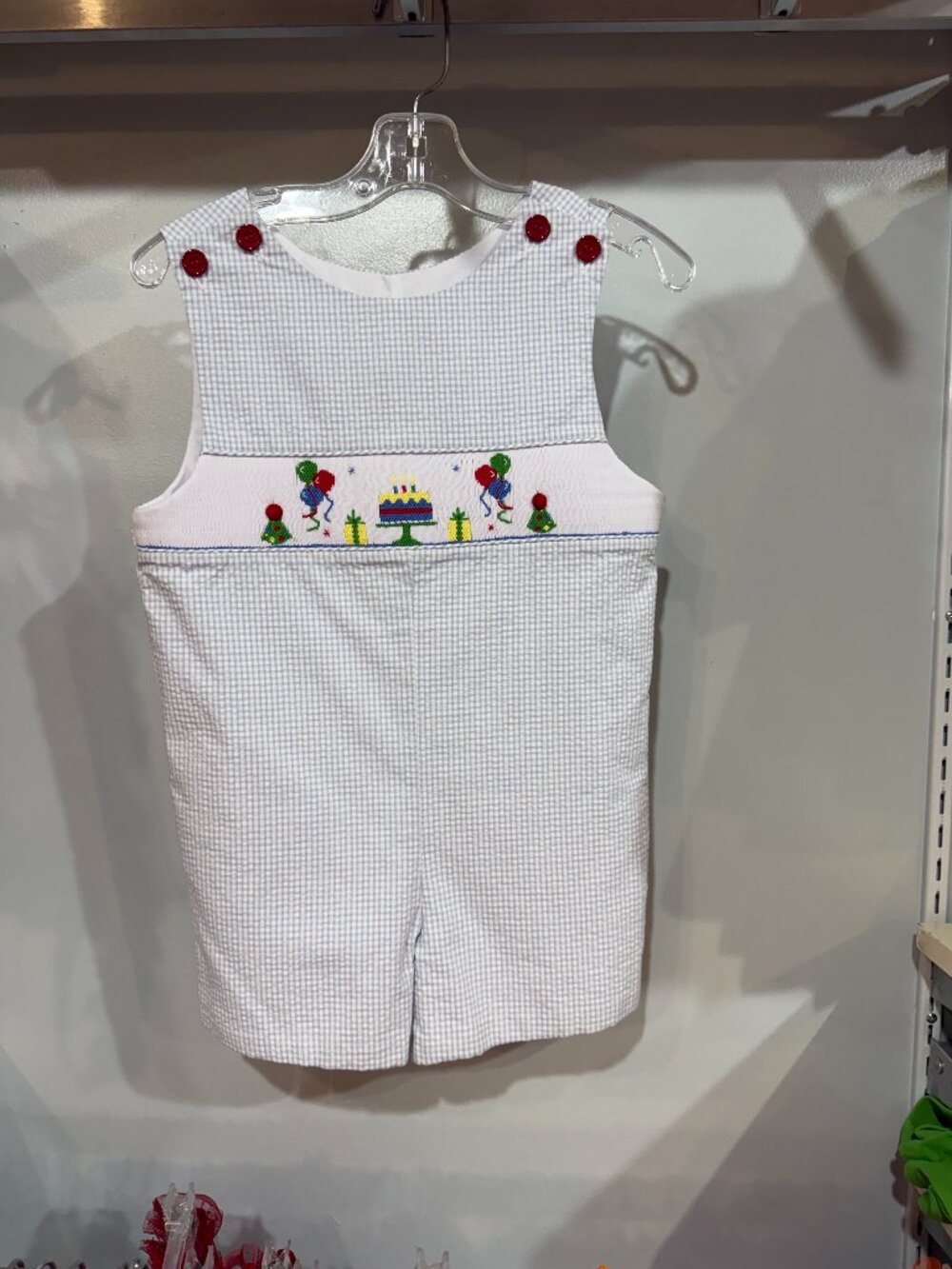 Little Threads Birthday Smocking Overall/Shortall